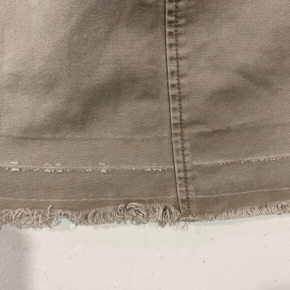 Old Navy Distressed Cotton Mini Skirt, Beige, Size 8 - Picture 4 of 12